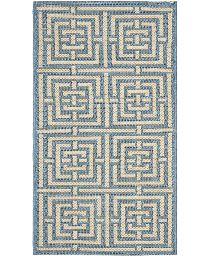 Safavieh Courtyard Blue and Bone 2'7