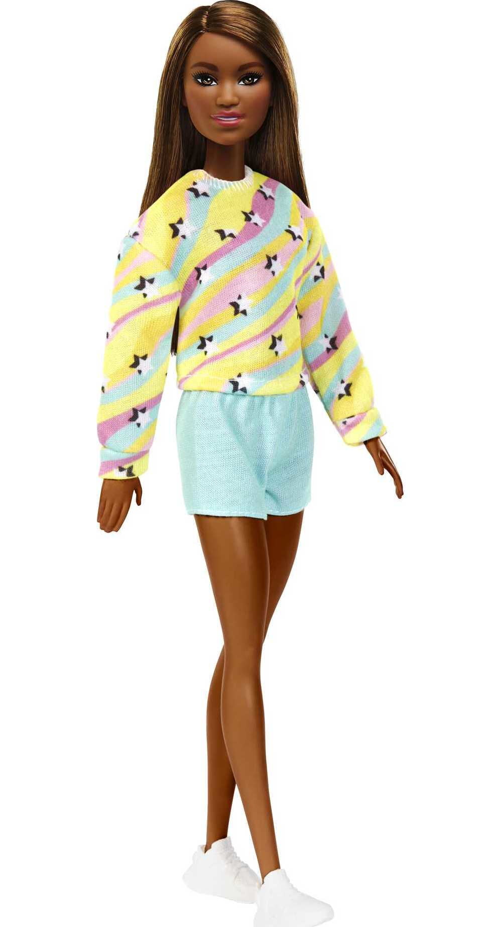 Barbie Doll with 19-Piece Fashion Pack, Clothes & Accessories for 7 Outfits, Brown Hair