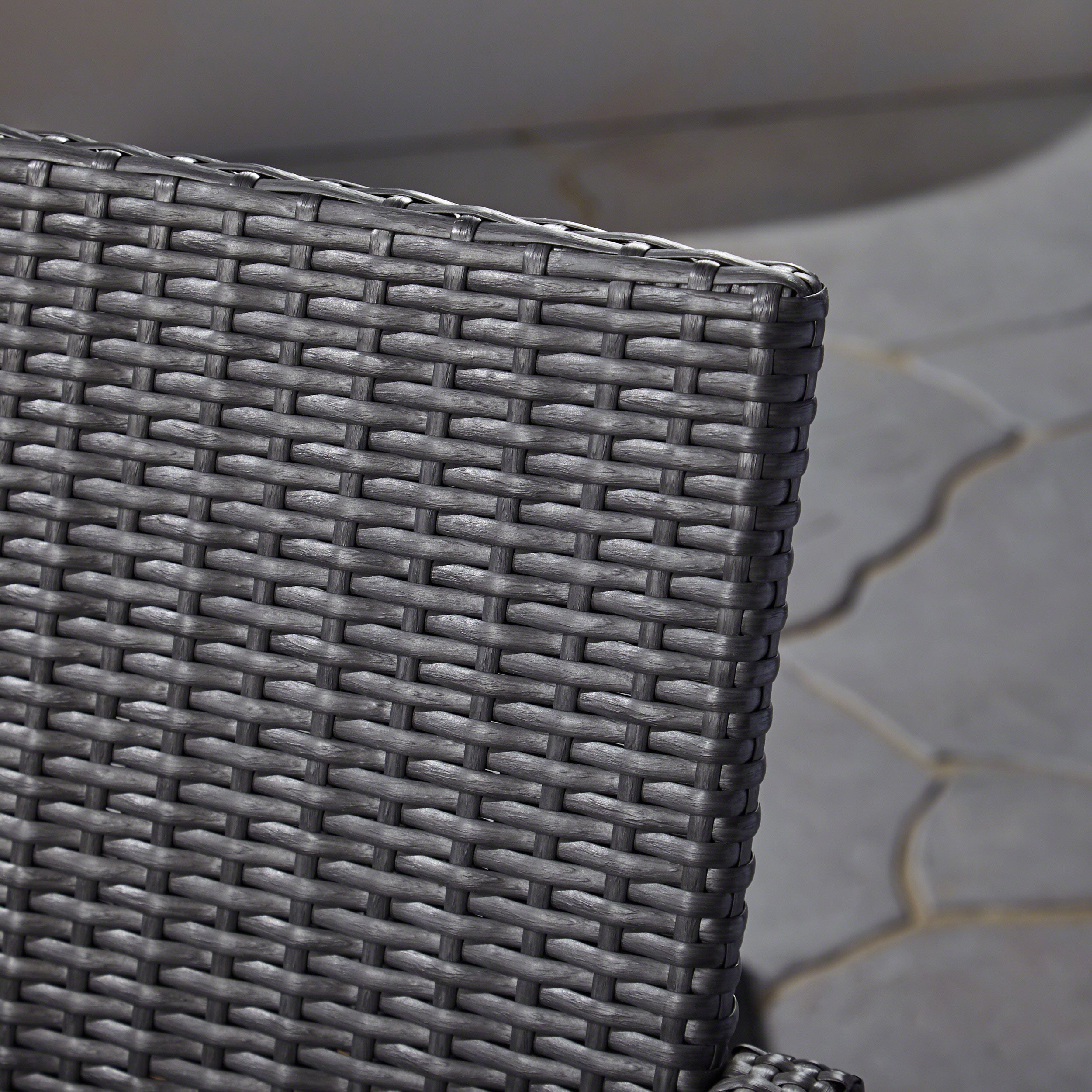 Stonecrest Outdoor 6-Seater Wood and Wicker Chair and Bench Dining Set