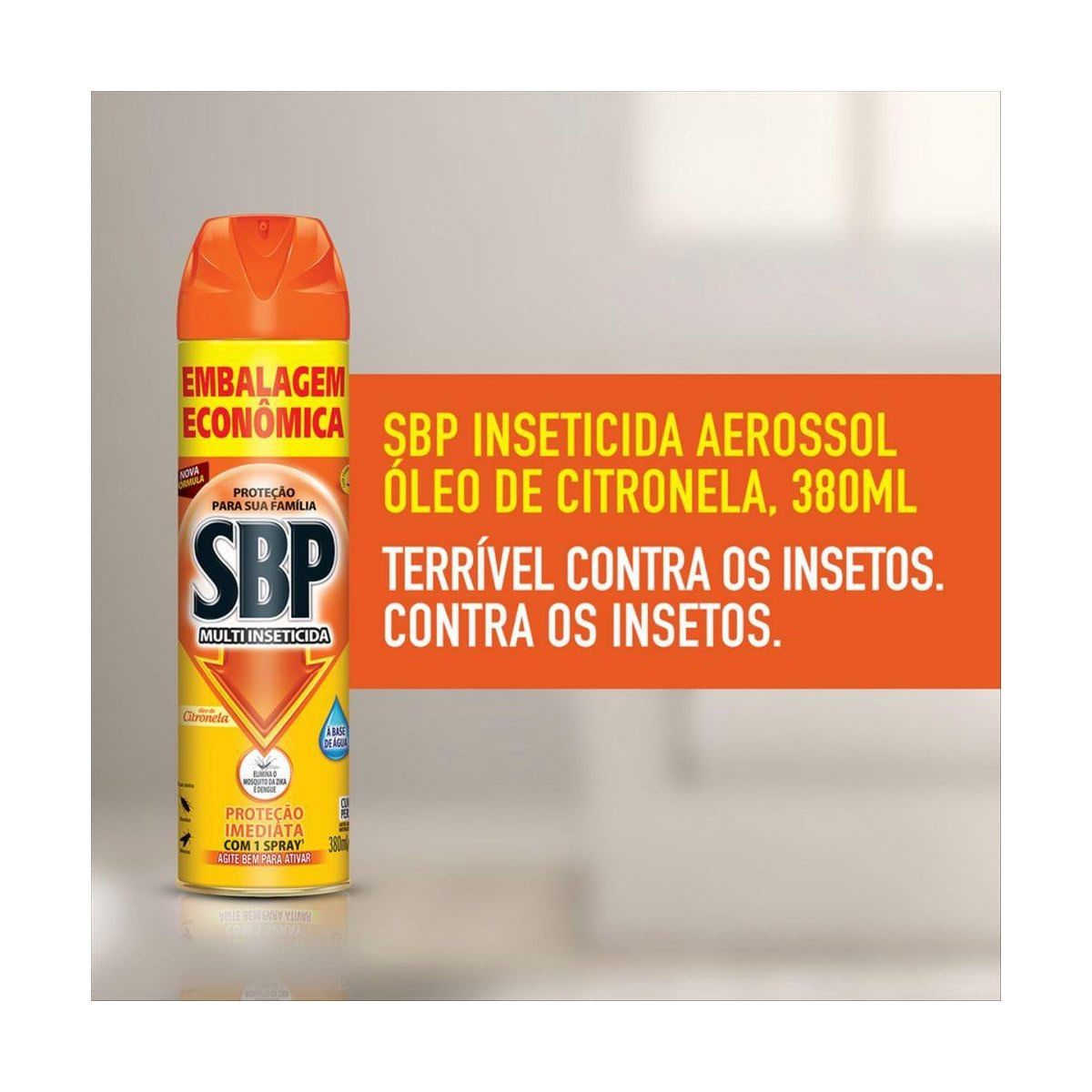 SBP Multi Inseticida Aerossol Oleo de Citronela Embalagem Economica 380ml