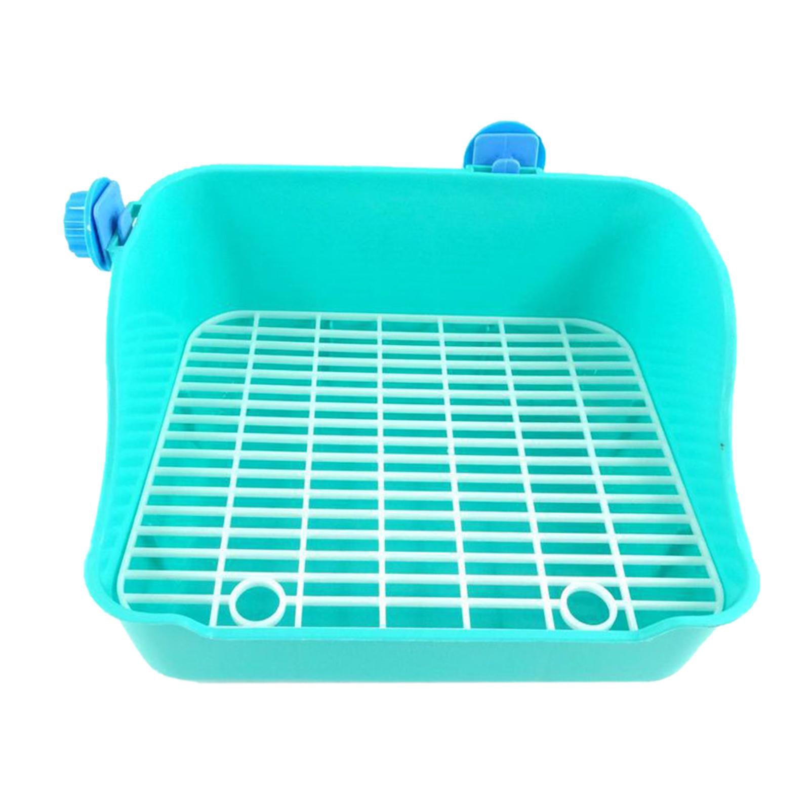 Litter Tray Toilet，Rabbit Litter Box for Cage Corner ，Pet Litter Pan Trainer Bunny Litter Box Cleaner，corner large toilet guinea rats Small Animal，Hamster Chinchilla Ferret Green