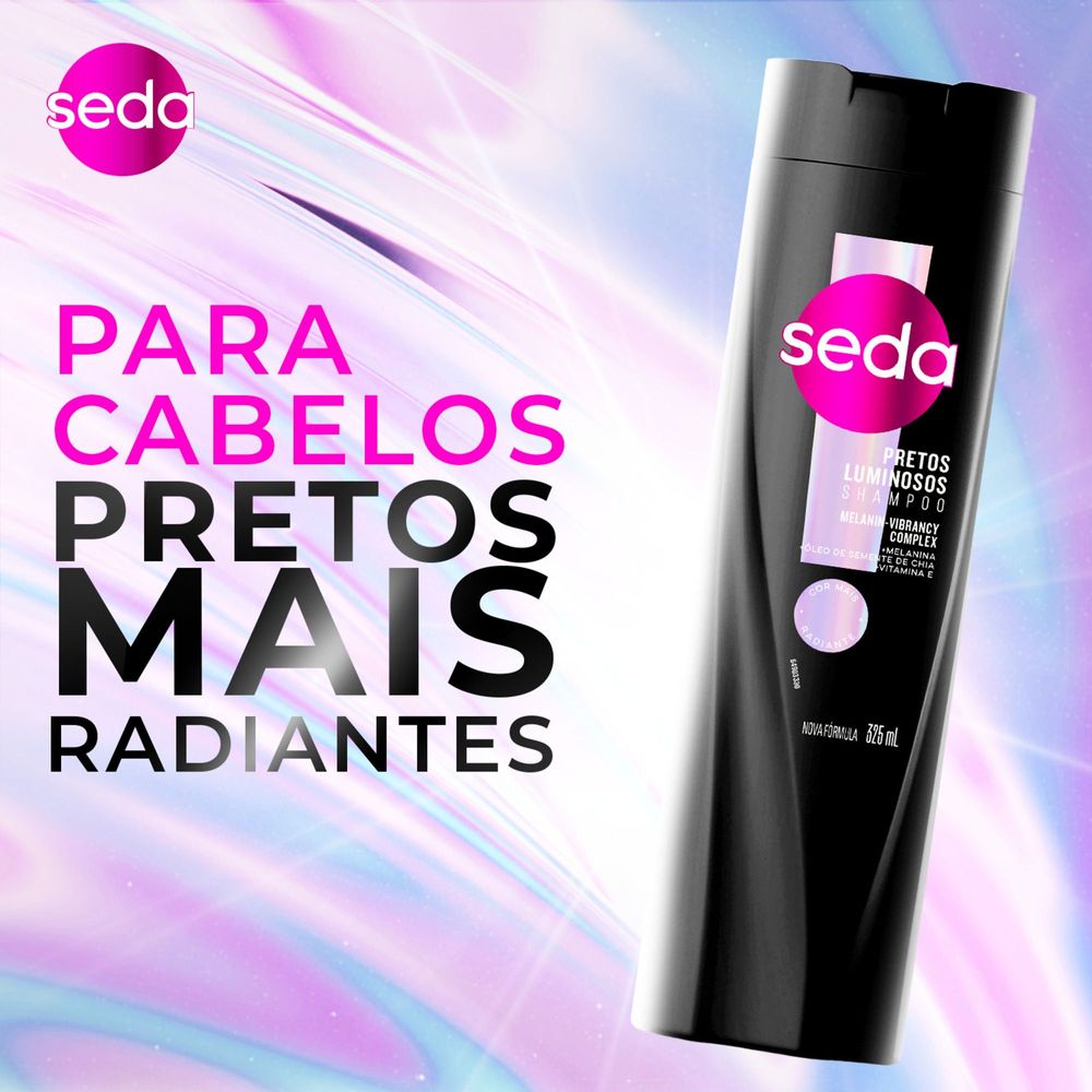 Shampoo Melanina Seda Cocriacoes Pretos Luminosos 325 ml