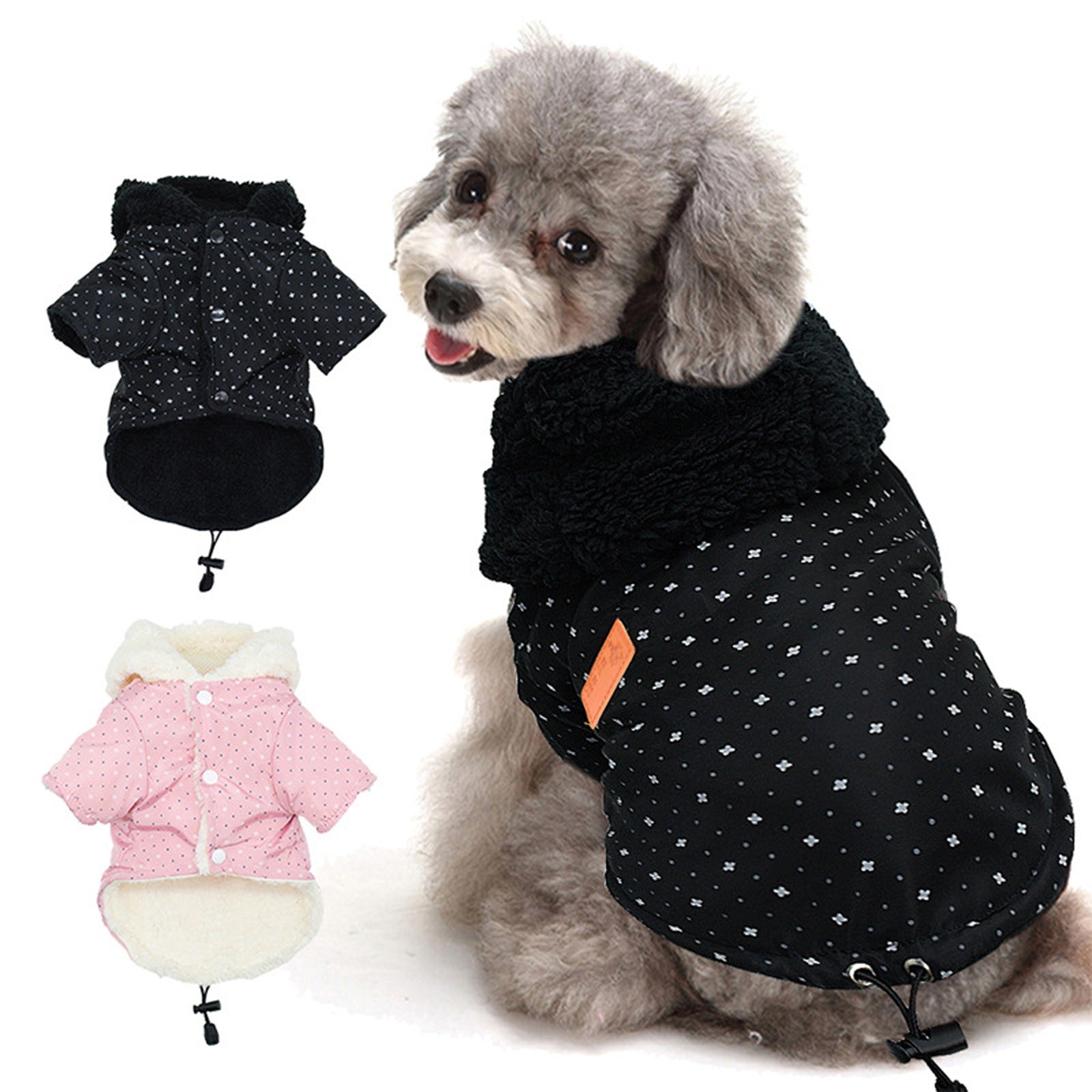 Tineer Pet Puppy Little Star Coat，Pet Dog Warm Winter Clothes Puppy Cats Sweater Apparel Small Dog Clothes (S， Black)
