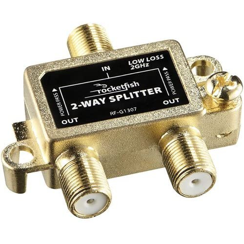 Rocketfish RF-G1307 2-Way Coaxial Splitter-Golden
