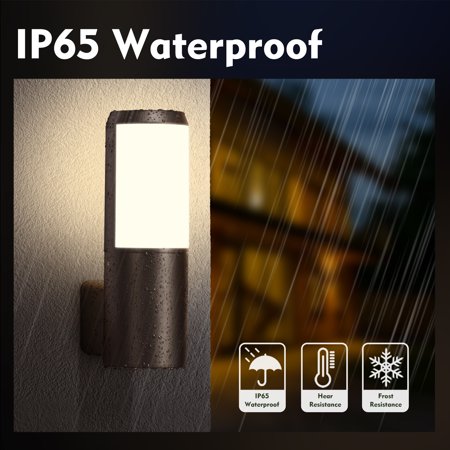 LMP Outdoor Wall Light, IP65 Waterproof Aluminium Outdoor Exterior Light Fixture,Porch Light warm white 3000K, Classic E26 LED Wall Lamp, Bulbs Included,4 PCS