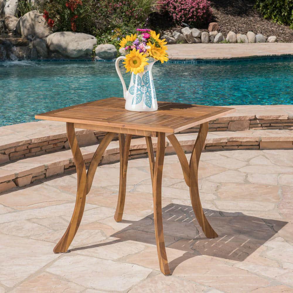 Noble House Camdyn Teak Square Wood Outdoor Dining Table