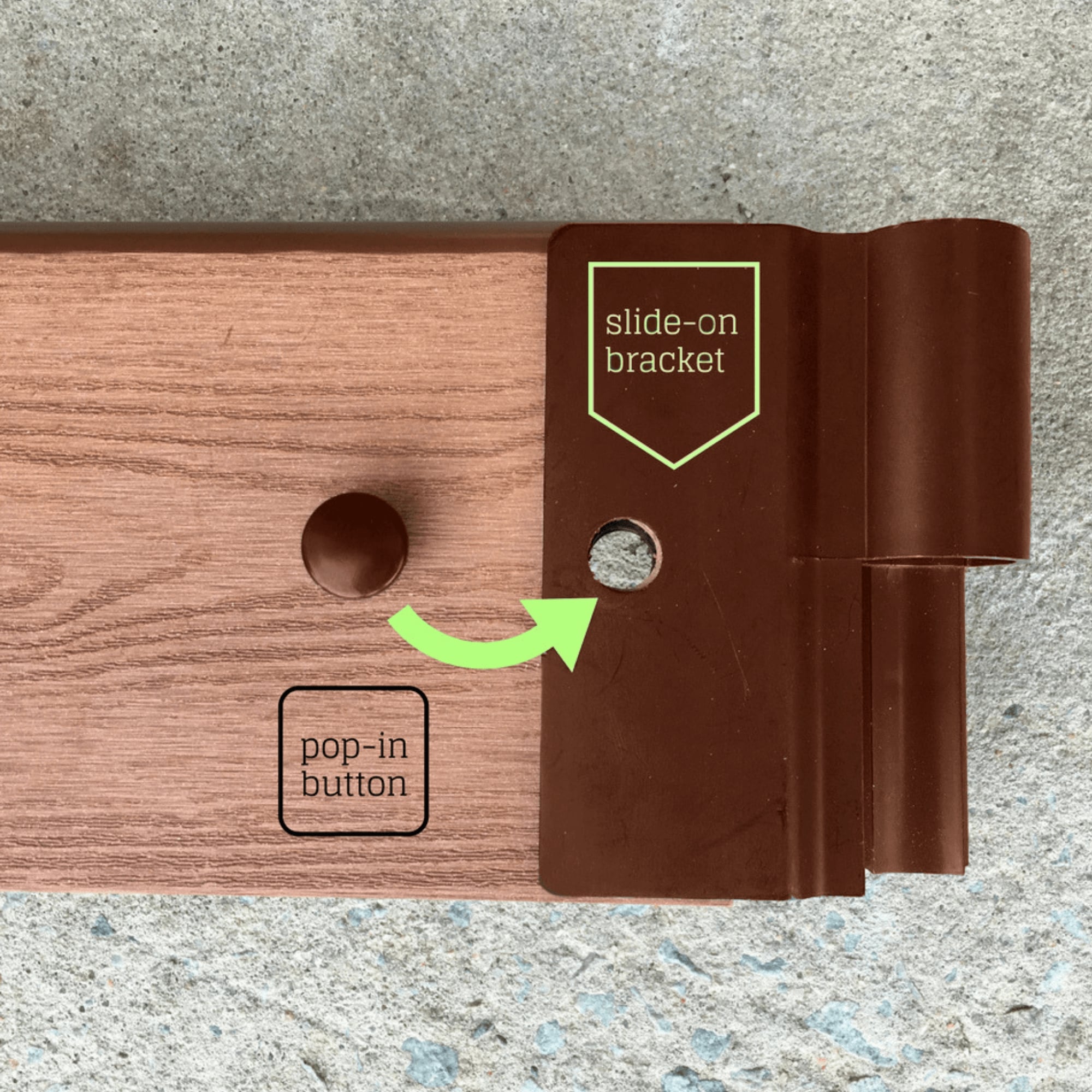 Frame It All Tool-Free Classic Sienna 4ft. x 4ft. x 5.5in. Composite Square Sandbox Kit with Telescoping Canopy/Cover - 2