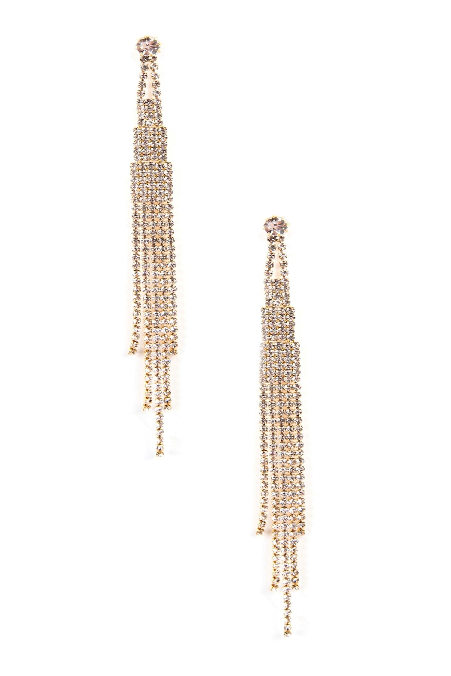 Famed Rhinestone Fringe Earrings