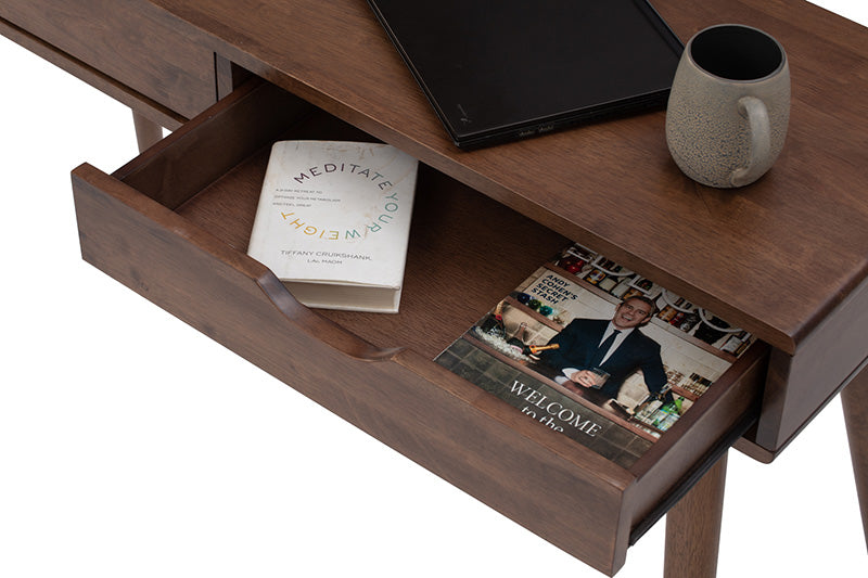 LAMAR Console Table with 2 Drawers 122cm - Walnut