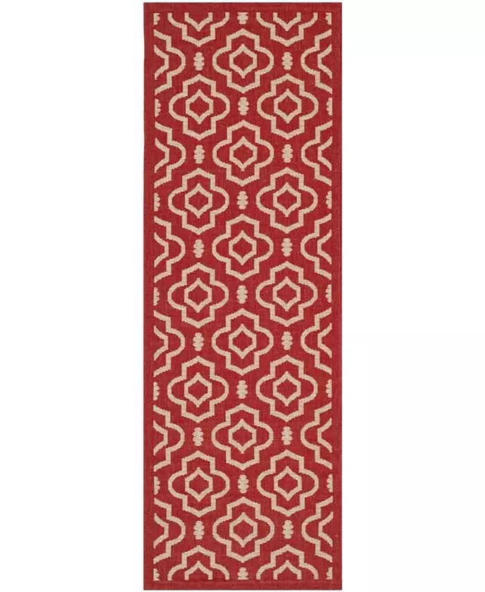 Safavieh Courtyard Red and Bone 2'3
