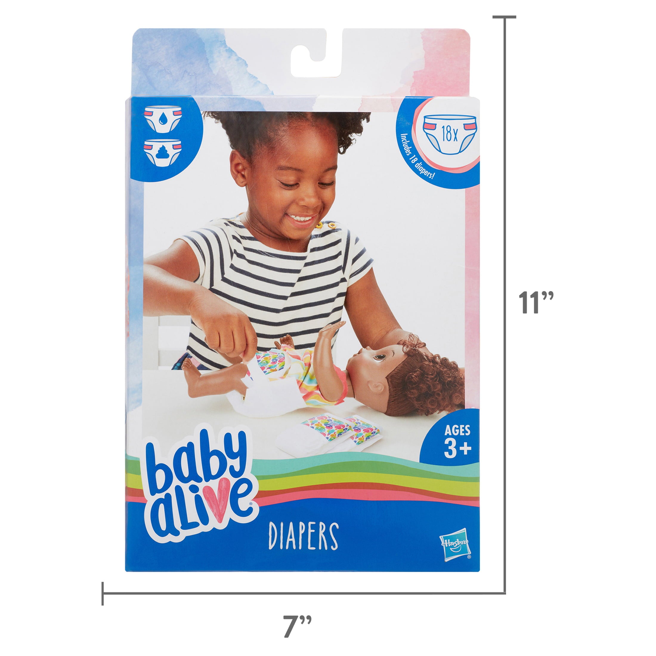 Baby Alive Doll Diapers Refill Pack, Includes an 18 pack of Diapers, Ages 3 and Up