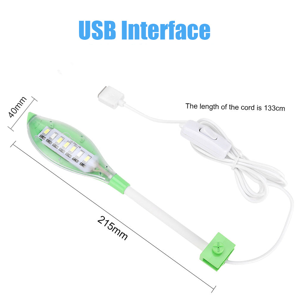 Aquarium Light Small Led Clip Light For Fish Tank Usb Shape Led Light For Aquarium Fish Tank White Blue Color