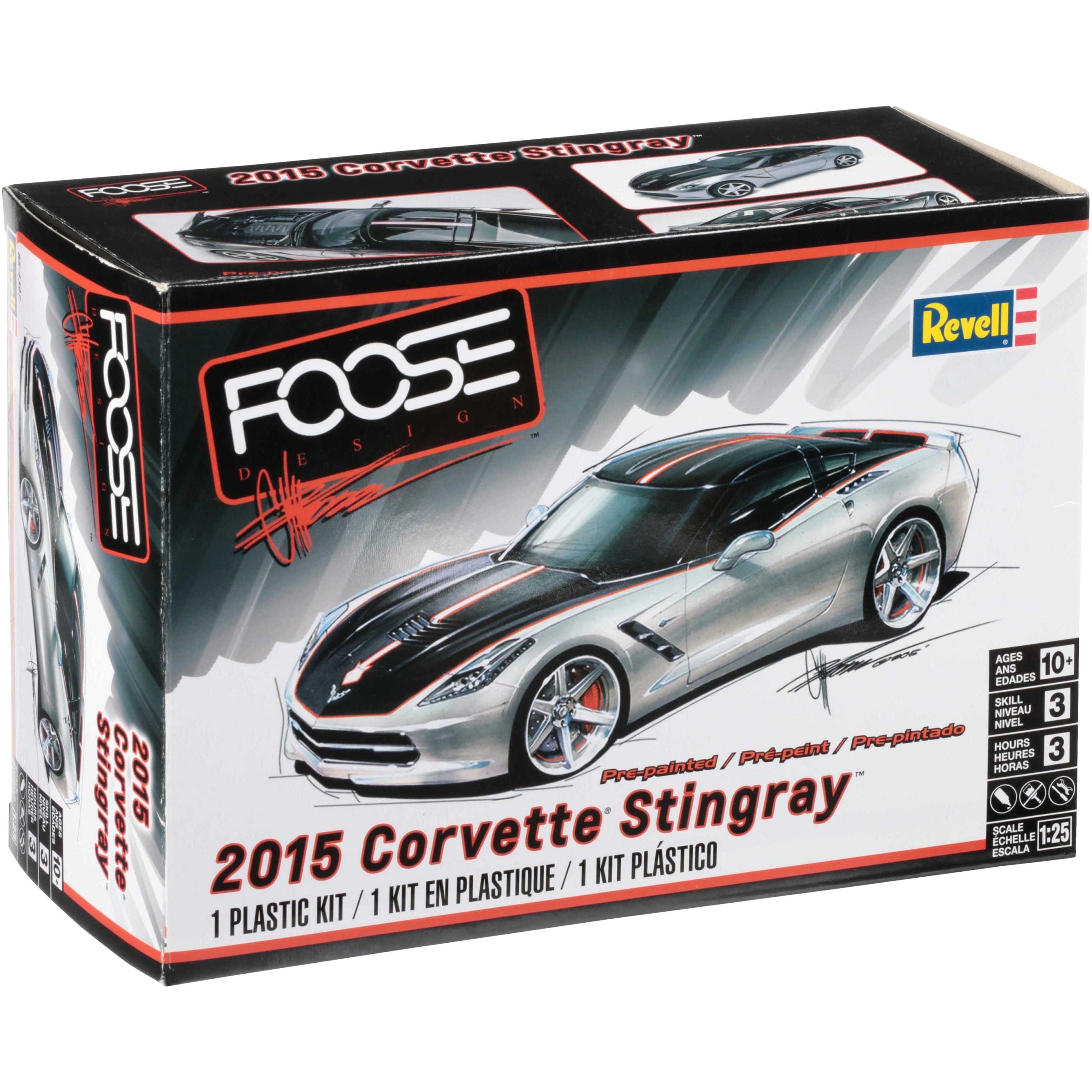 Revell® Foose Design Pre-Painted 2015 Corvette Stingray™ Plastic Collectible Model Car Kit 58 Pc Box