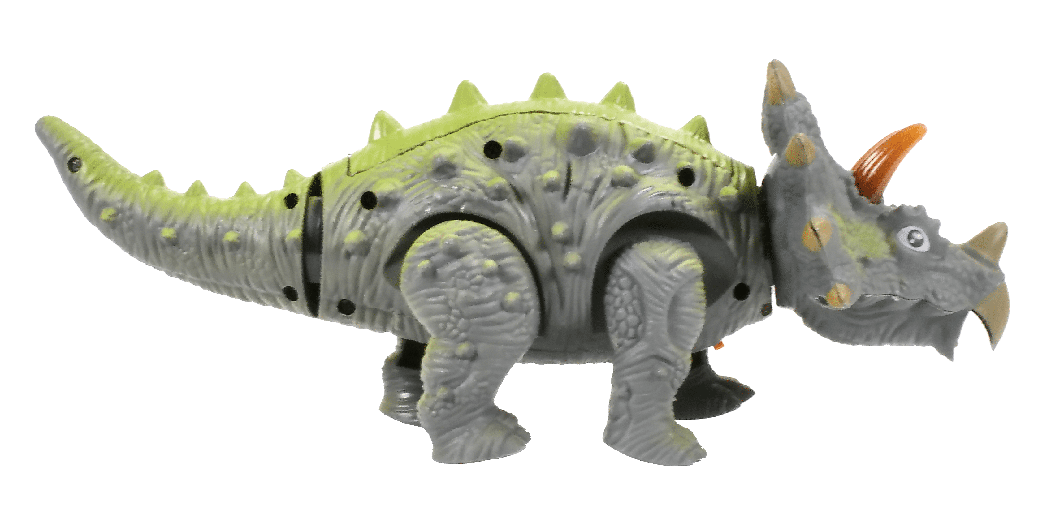 Contixo Infrared RC Dinosaur Triceratops Toy for Kids， Walking Roaring Tail Movement Light Up Eyes， DB2