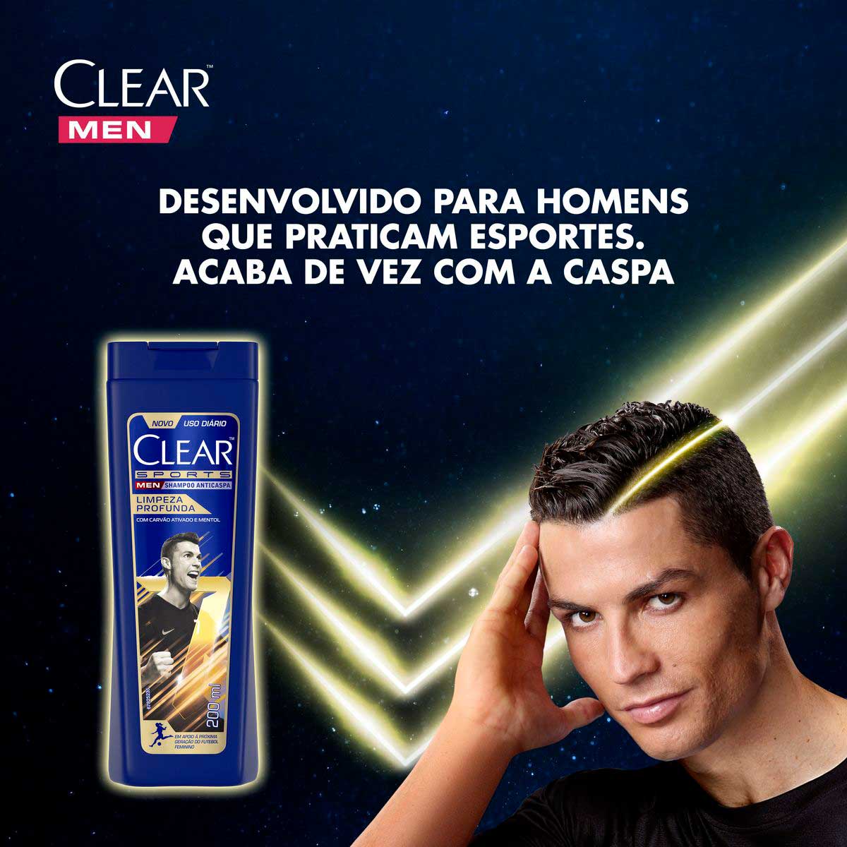 Shampoo Anticaspa Clear Men Sports Limpeza Profunda 200 ml