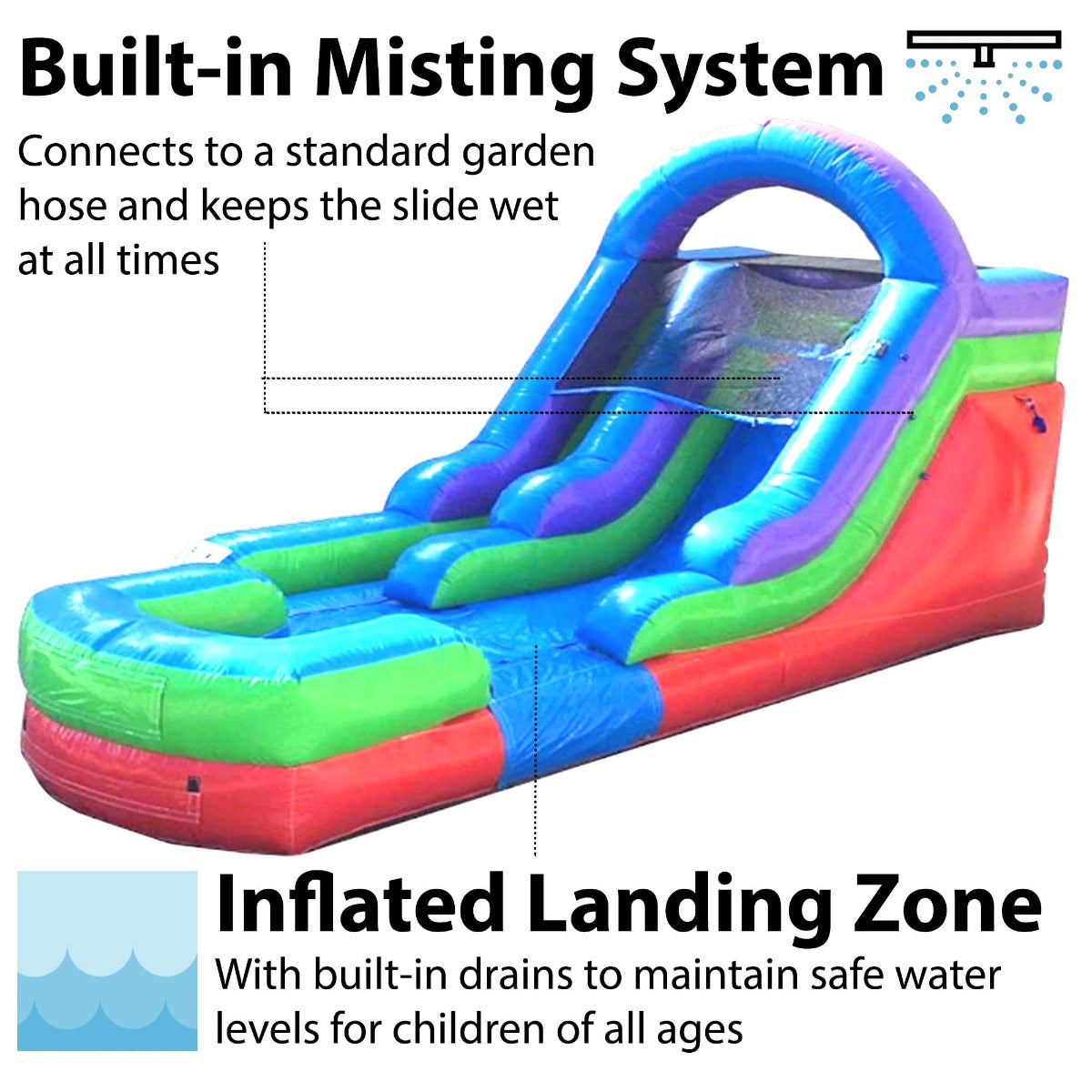 TentandTable Commercial Inflatable Water Slide, Retro with Blower, 12'