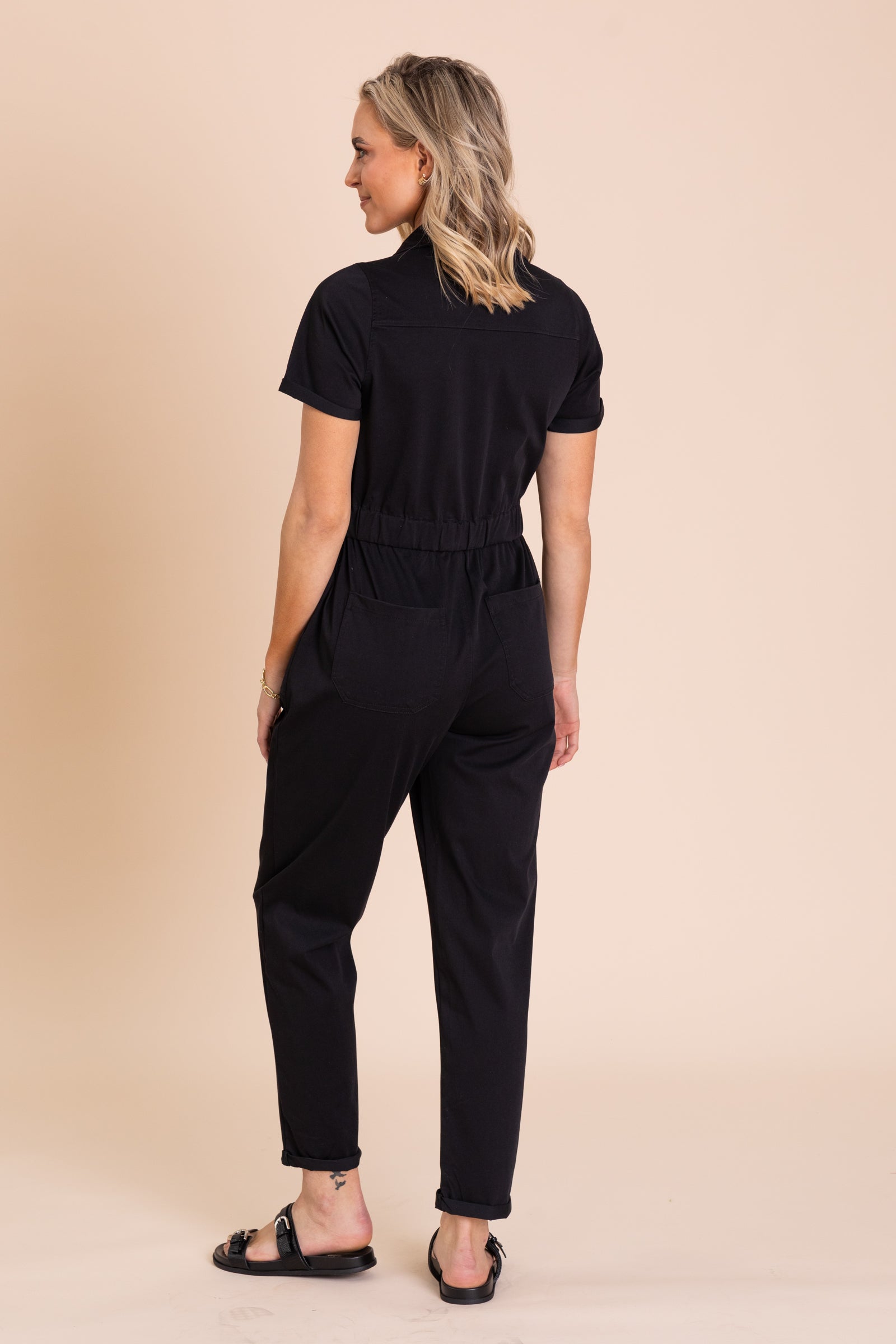 Short Sleeve Utility Style Jumpsuit