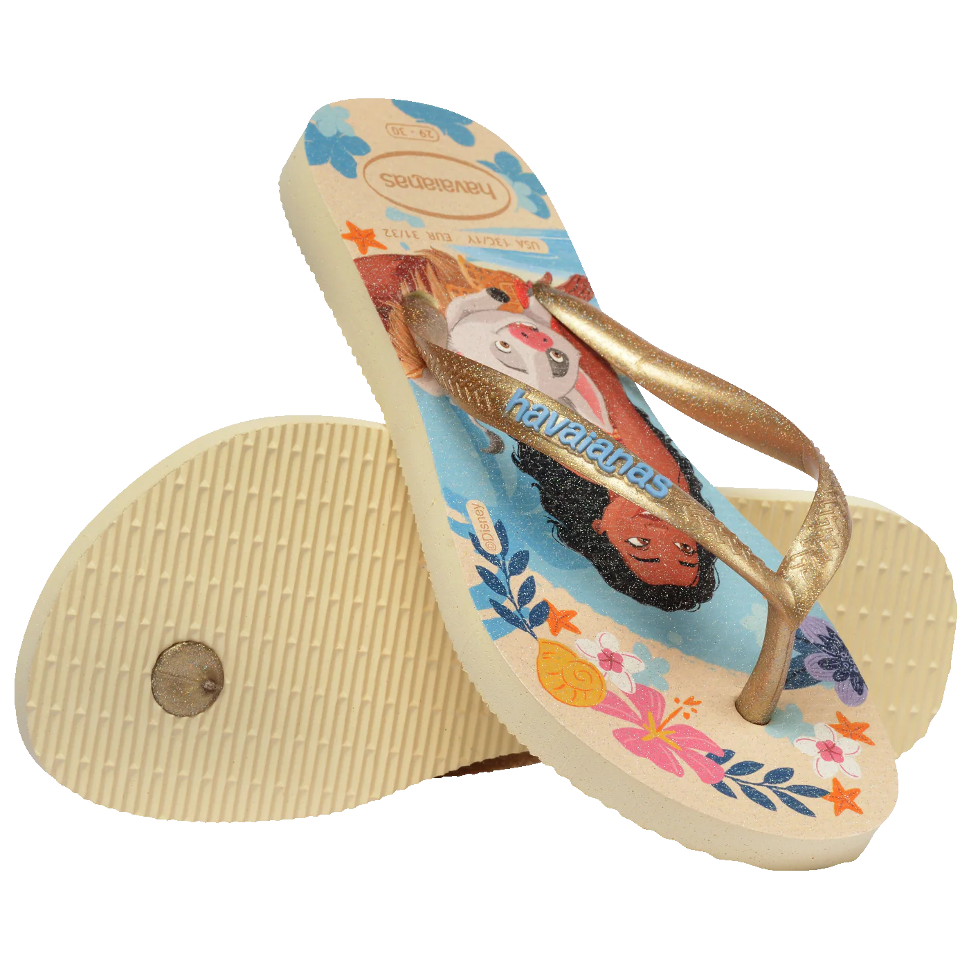 Chinelo Havaianas Infantil Slim Princesas Ariel & Moana
