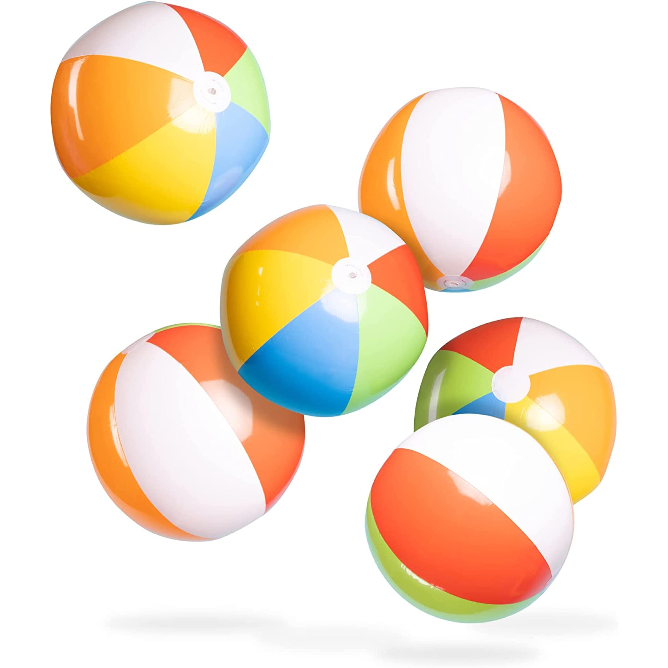 Large Beach Balls Bulk Pack - Big Inflatable Beach Ball 24 Inch - Giant Beach