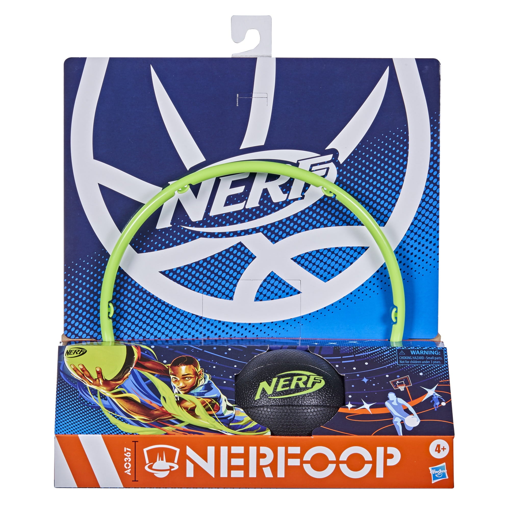 Nerf Nerfoop， The Classic Mini Foam Basketball and Hoop， Hooks On Doors