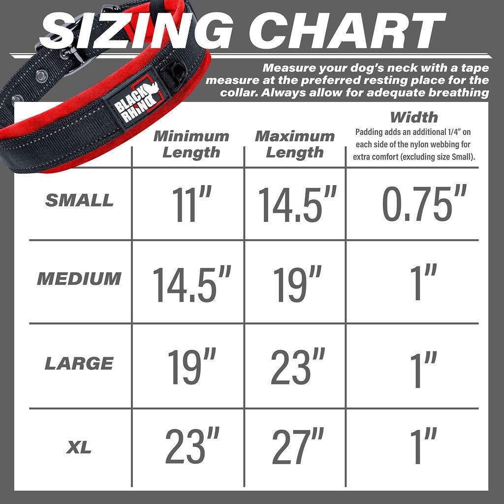 BLACK RHINO Comfort Dog Collar Ultra Soft Neoprene (Small， Red/Black)