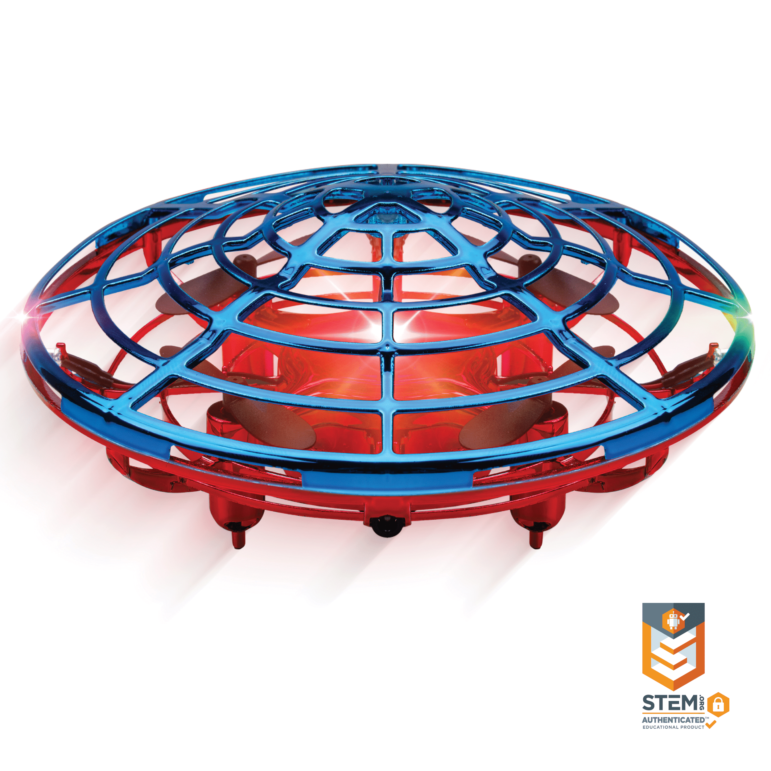 Force1 Scoot Hand Operated Drone for Kids - Blue and Red Indoor UFO Flying Toy Drone