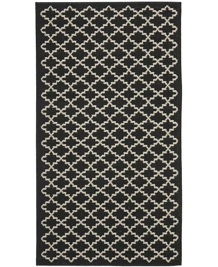 Safavieh Courtyard Black and Beige 2' x 3'7