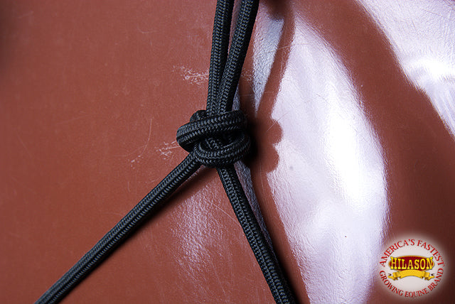 99BH Western Horse Halter 5/16 Inch Braided Poly Rope Lead Black Hilason
