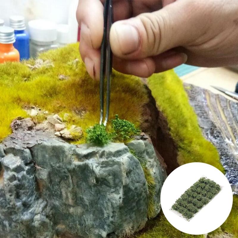 28 Pack Bushy Tufts Lowland Shrubs Tuft Terrain Model Kit Resin Static Scenery Model for Train Landscape Railway Artificial Grass