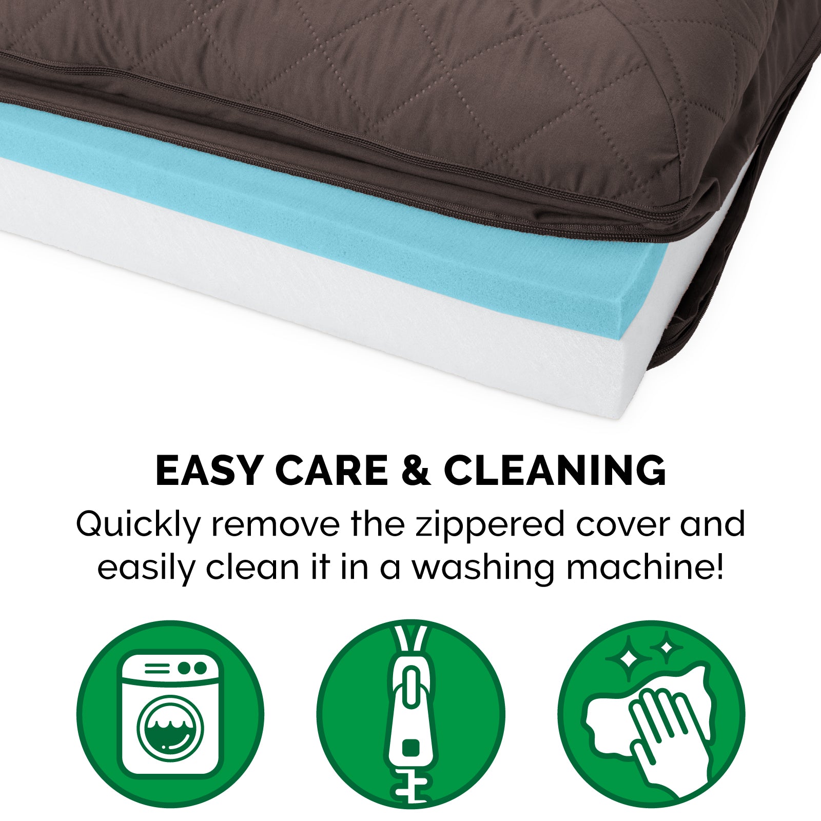 FurHaven | Cooling Gel Quilted Sofa Pet Bed for Dogs and Cats， Coffee， Jumbo Plus