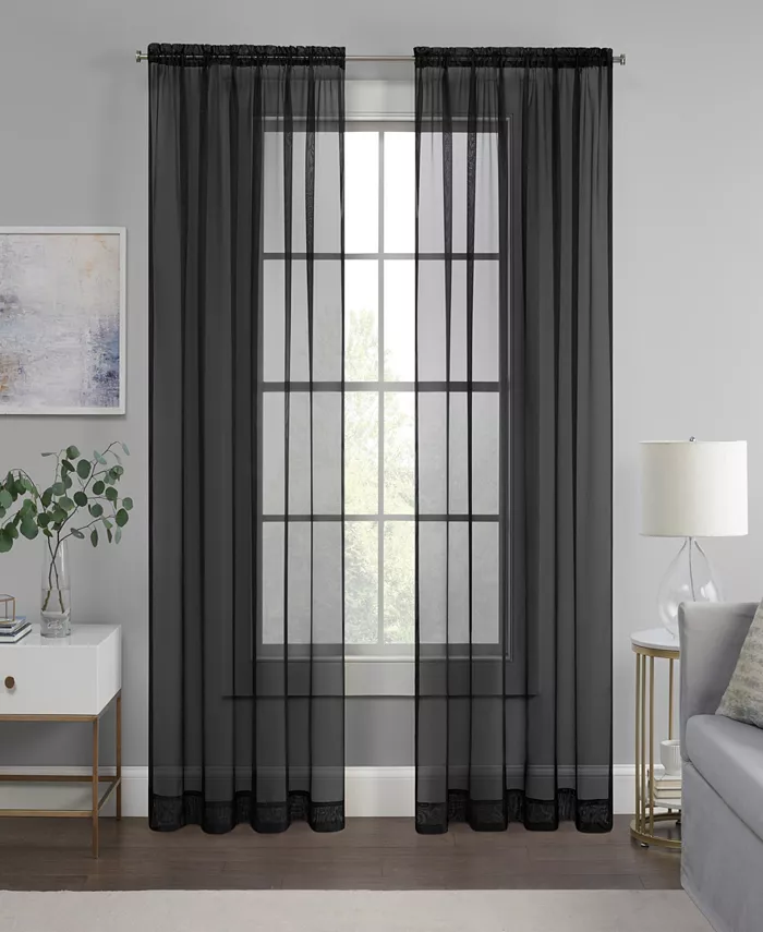 Eclipse Livia Sheer Voile Rod Pocket Curtain Panel， 59