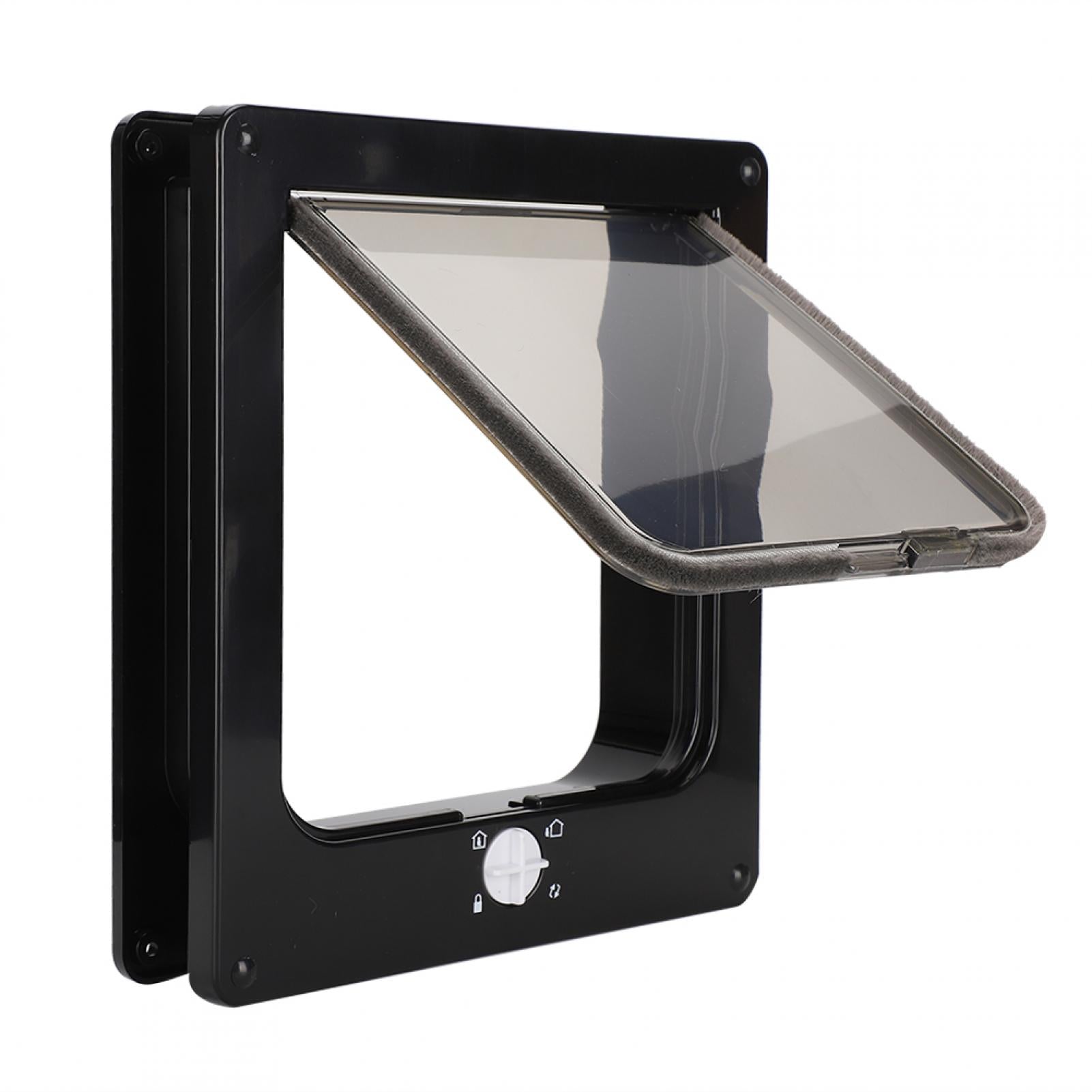 Intelligent Control Door Flap Door With Four Way Lockable Pet Door， Pet Door， For Cat L Black