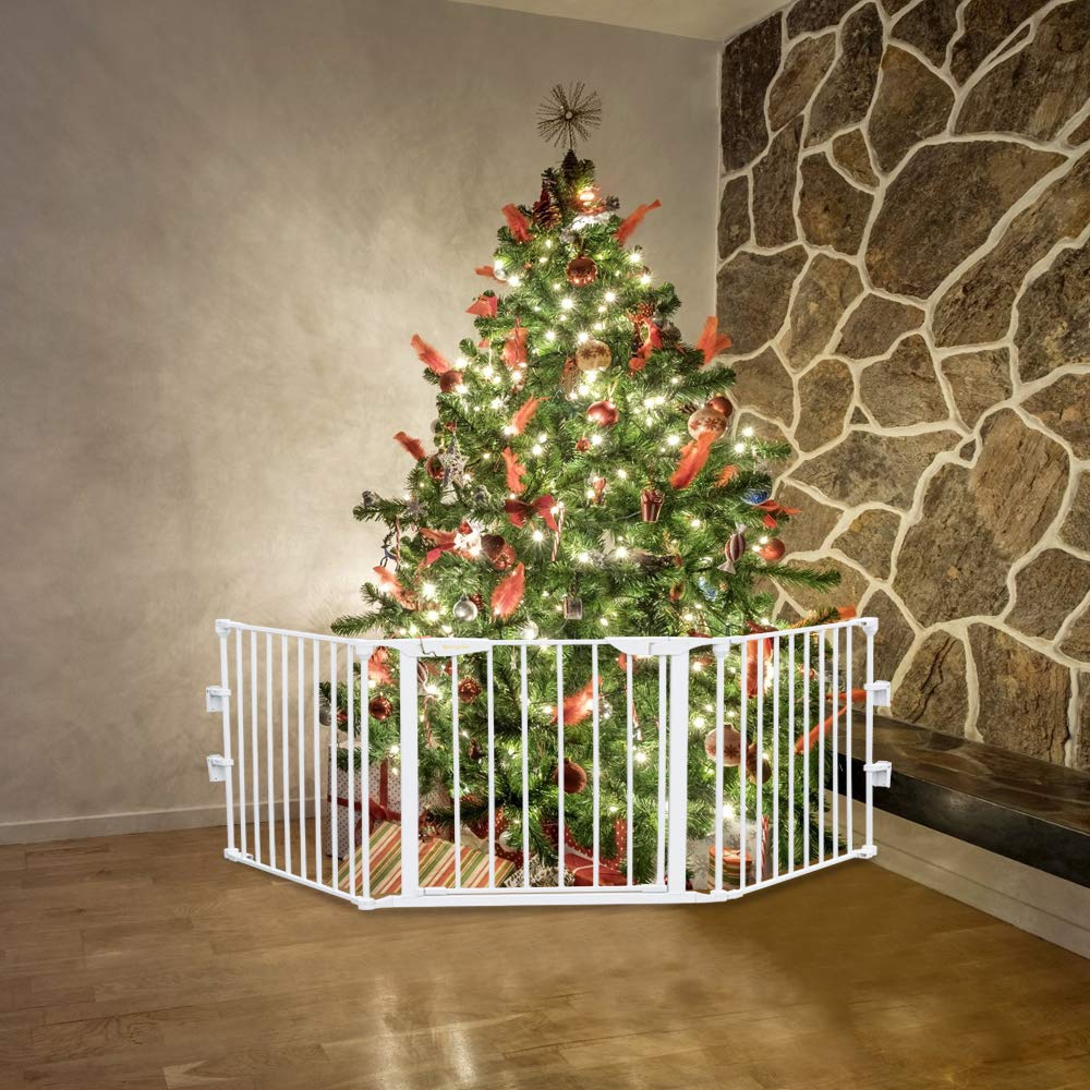 74-Inch Versatile Safety Gate Metal Baby Pet Gate Configurable Dog Barrier - Ideal for Wide Door Openings， Stairways， Doorways (25.39