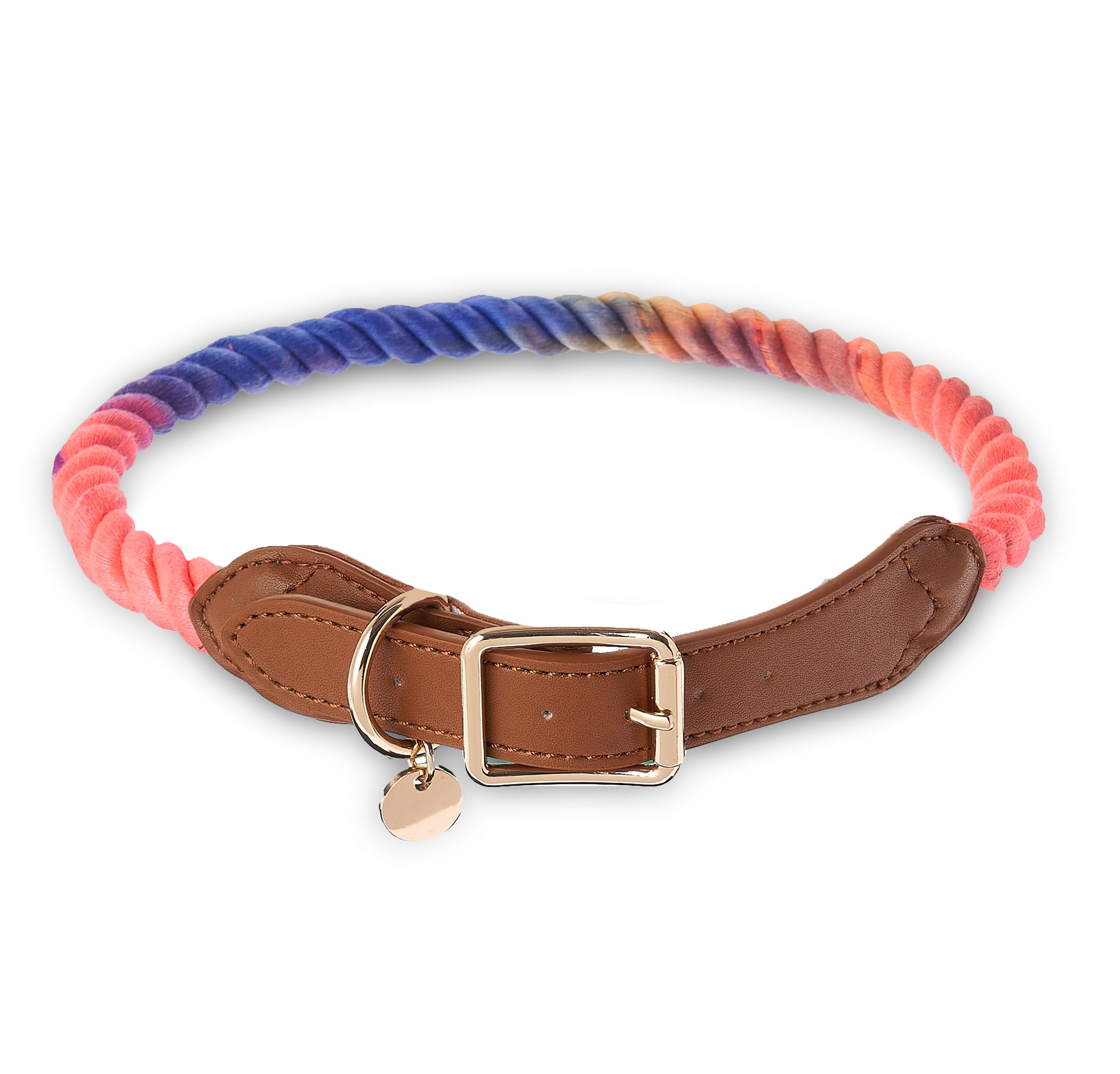 Vibrant Life Adjustable Rope Collar for Dogs， Multicolor， Large