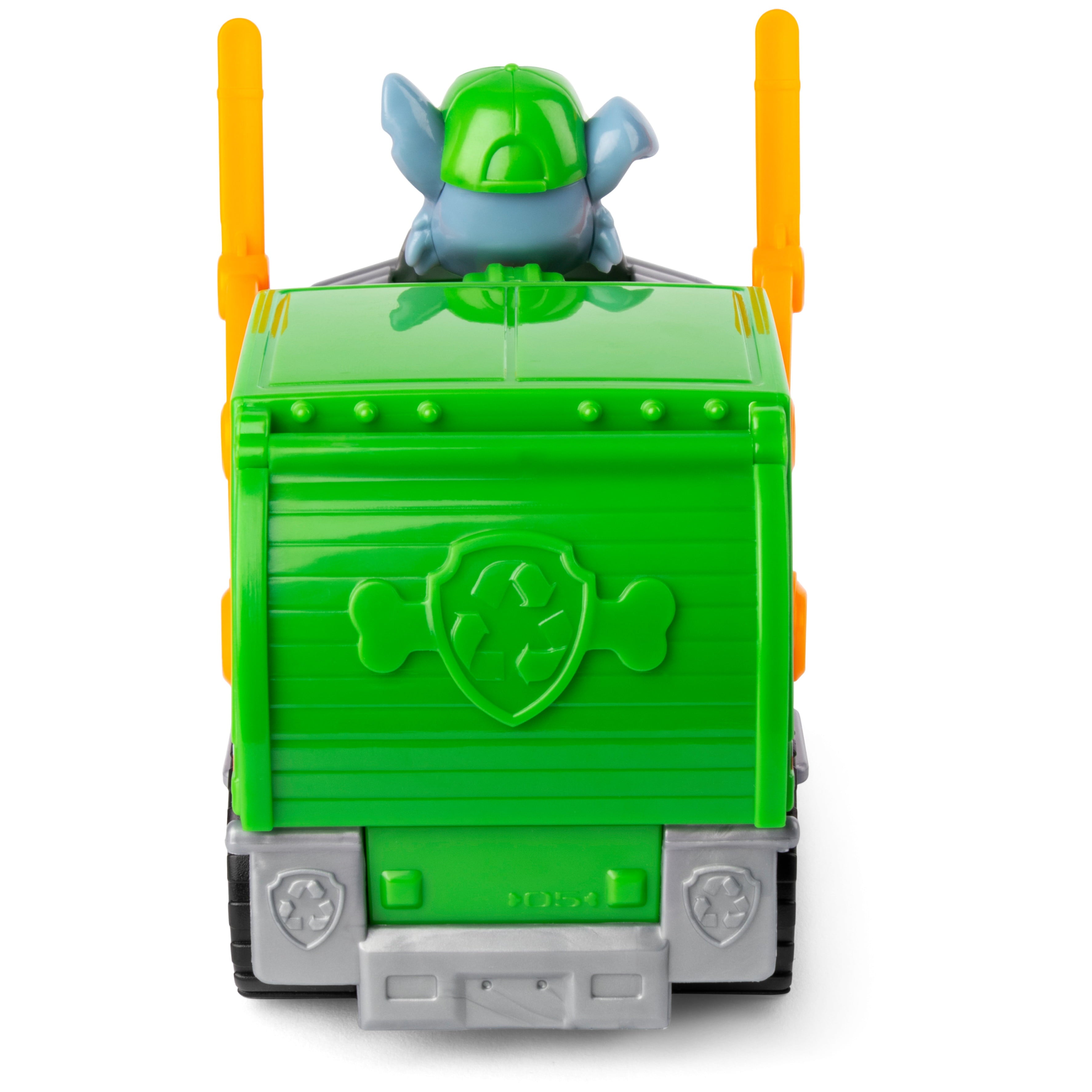 PAW Patrol， Rocky’s Recycle Truck Vehicle with Collectible Figure， for Kids Aged 3 and up