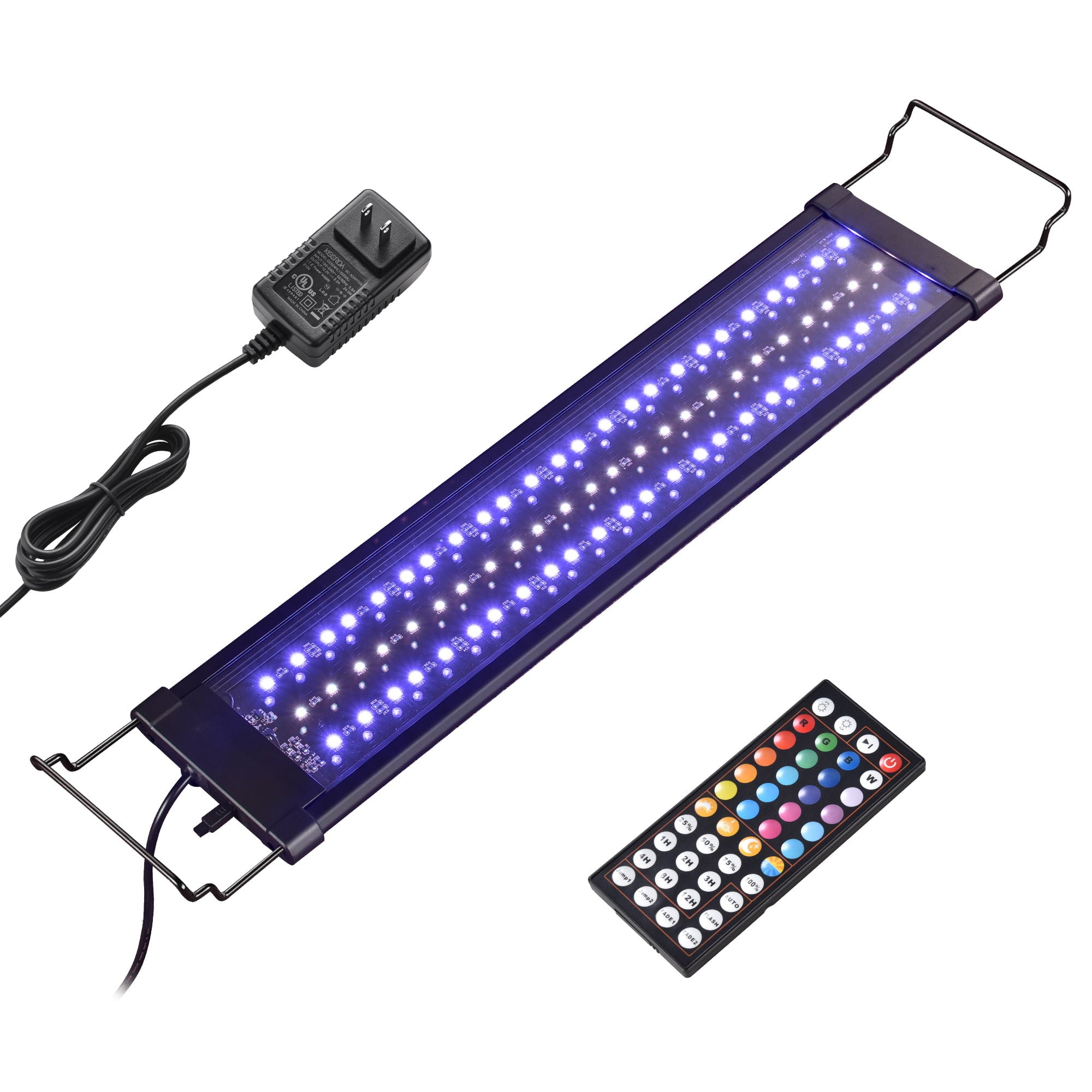 AquaBasik Aquarium LED Light with Timer Dimmable Lamp Remote Control Fish Tank