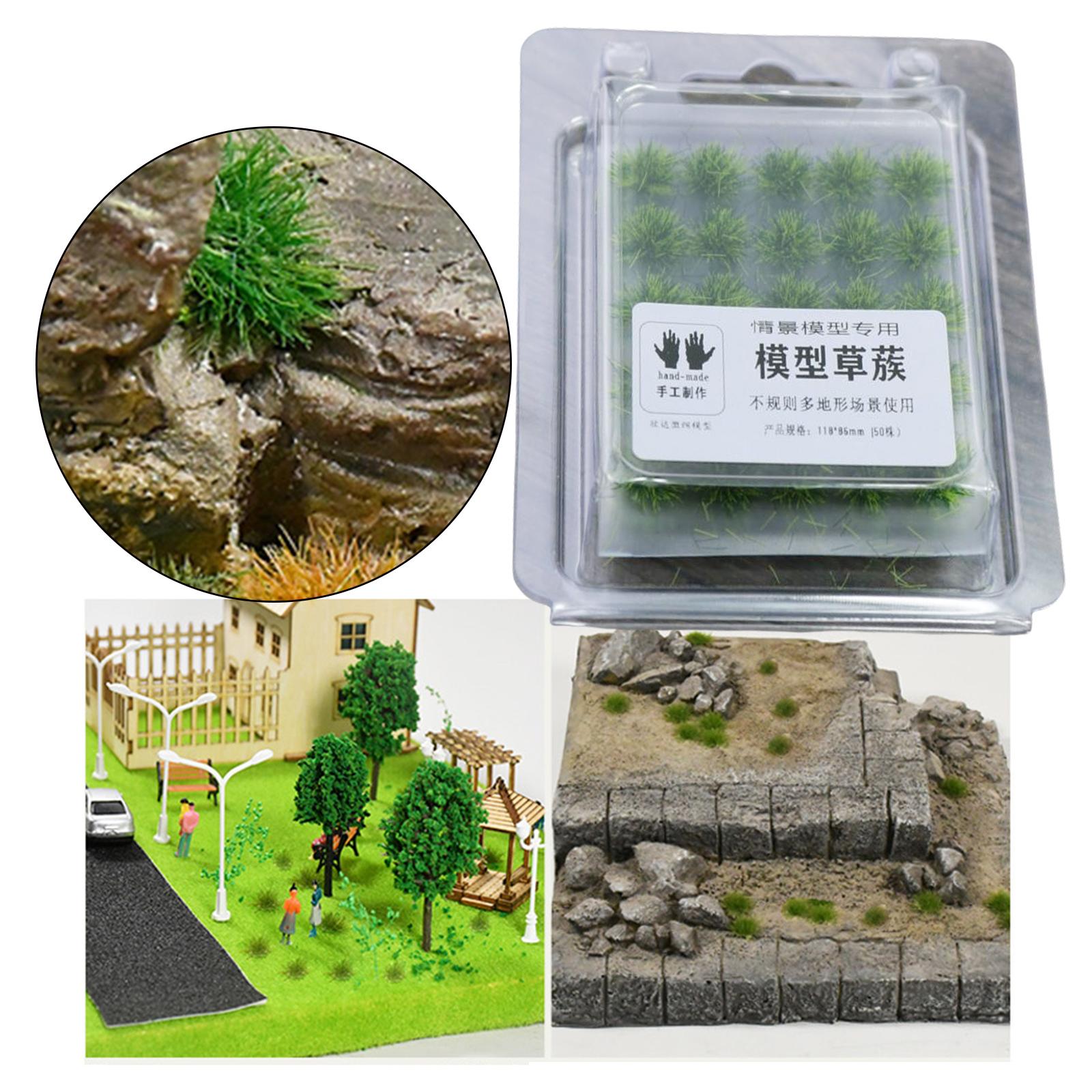 50Pcs Grass Bush Plant Scene Scene War Gaming Static Scenery Miniature B