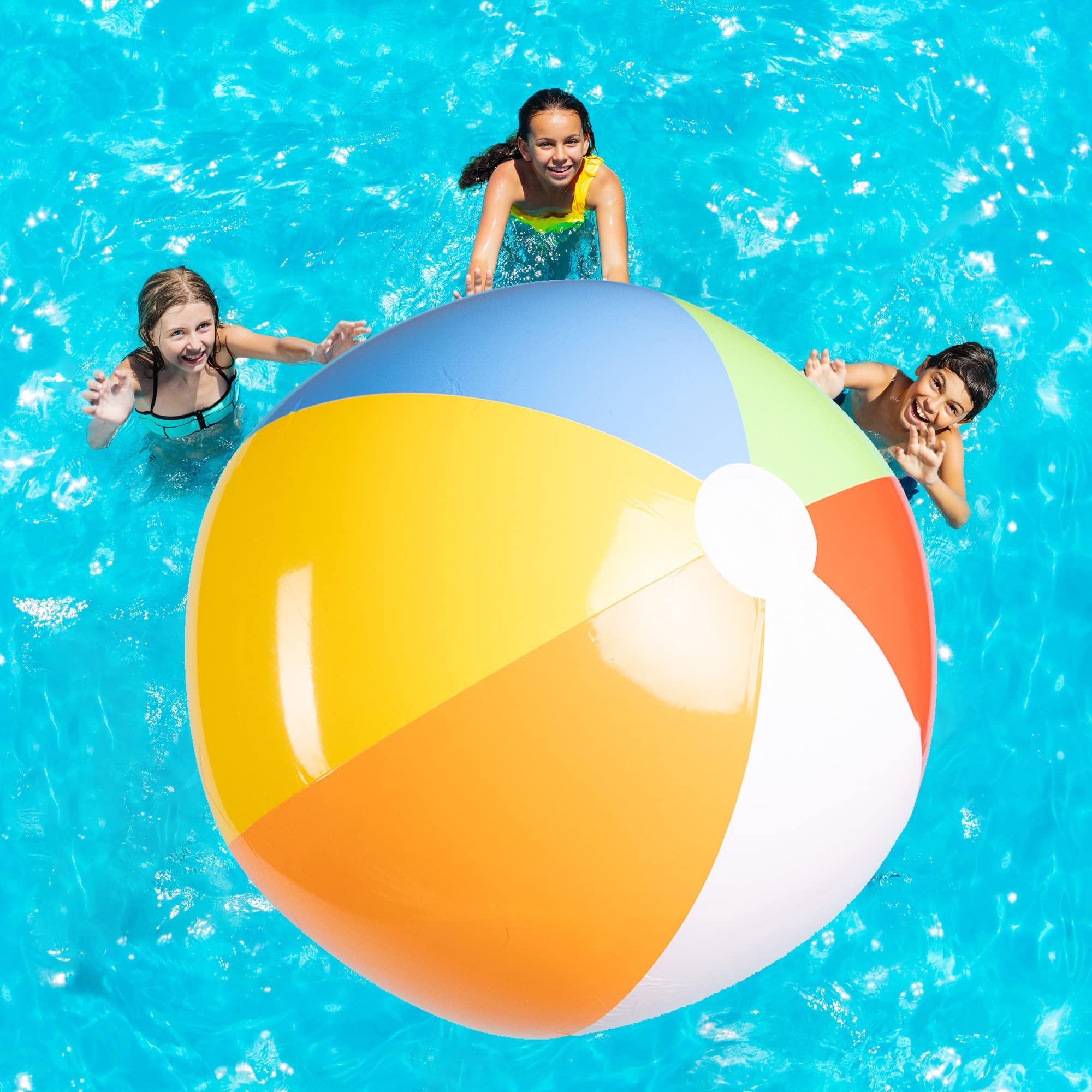 Dollar Deal | Top Race 72 Inch Giant Inflatable Beach Ball 6 Foot Large Pool | 1