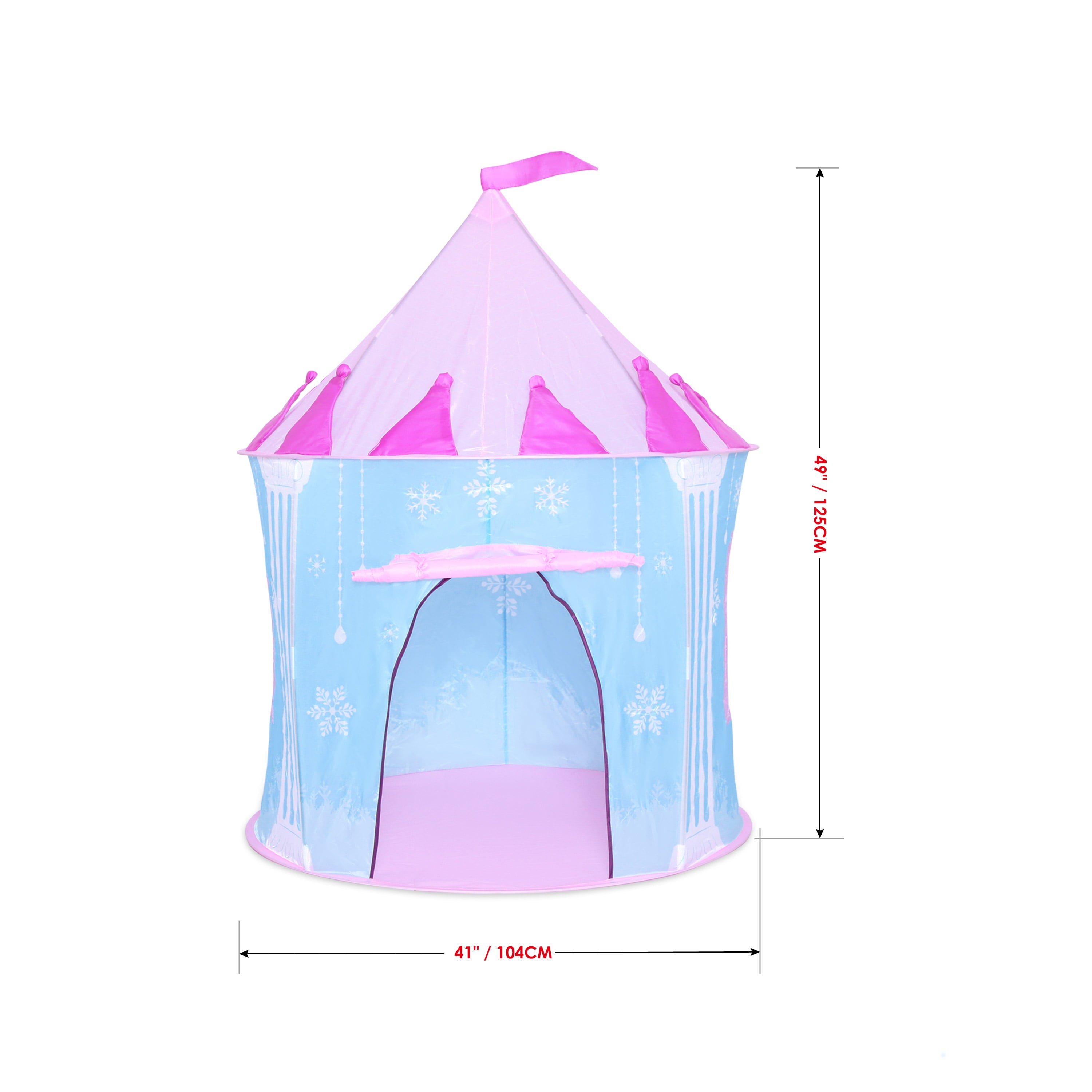 Sportcraft Fairy Tale Castle Play Tent for Girls and Boys - Frozen Style Playhouse Pop Up Princess Tent w/ Party Light and Tent Carry Tote