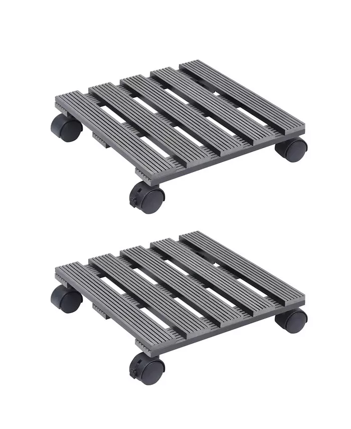 vidaXL Plant Trolleys 2 pcs Gray 11.8