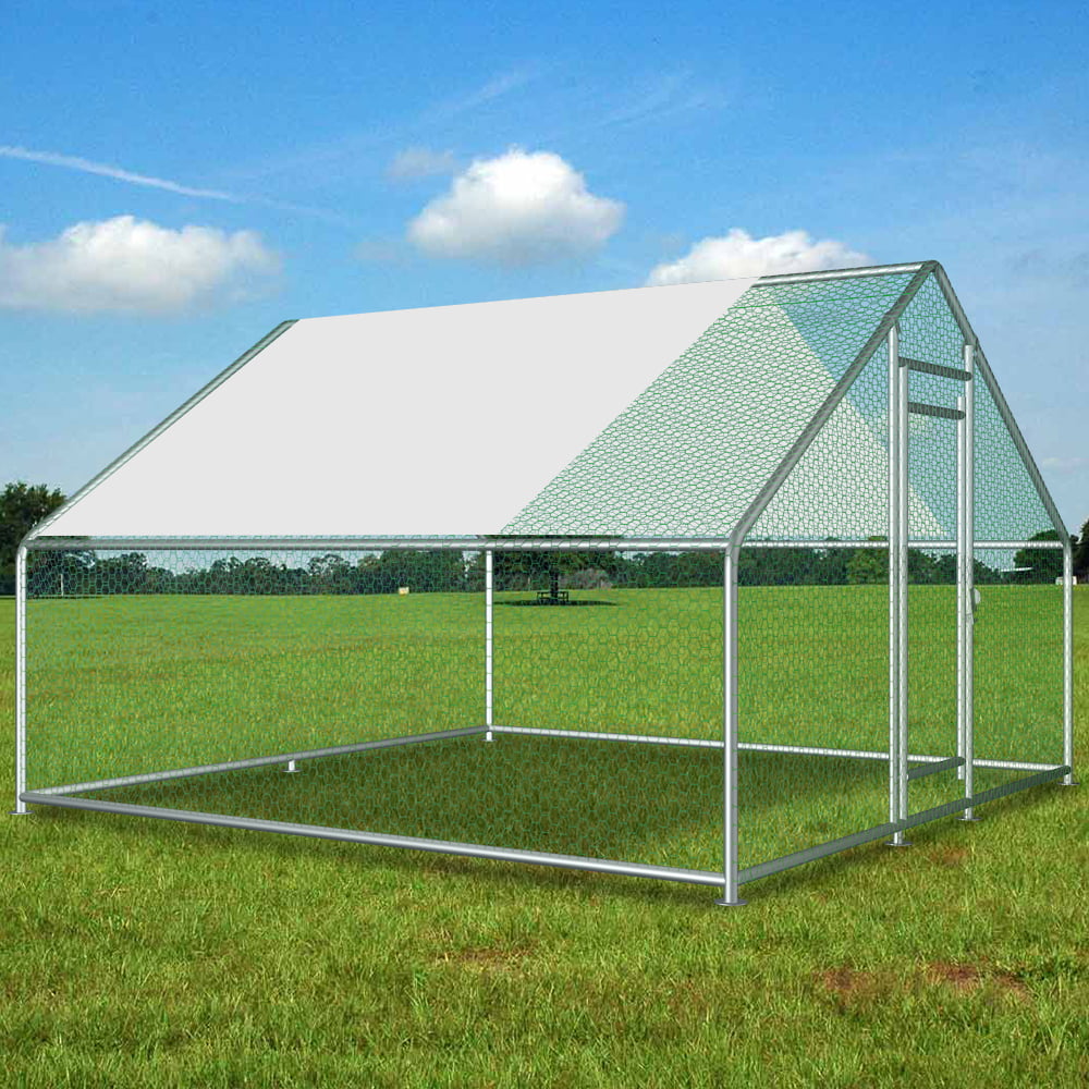 Large Metal Chicken Coop Walk in Hen Run Farm Cage 10ft*10ft