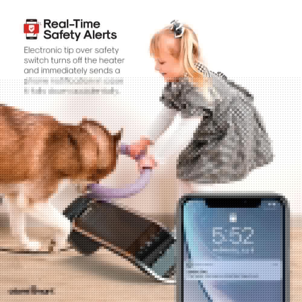 atomi smart Smart WiFi 1500Watt 2nd Gen Electric Personal Portable Ceramic Tower Space Heater with Digital Touch Screen Display