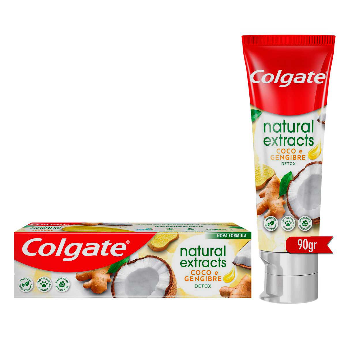 Creme Dental Colgate Natural Extracts Coco e Gengibre 90g