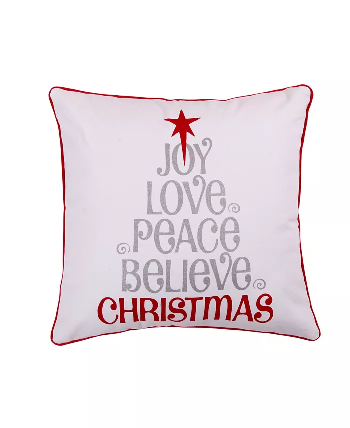 Levtex Silent Night Love Joy Peace Decorative Pillow， 20