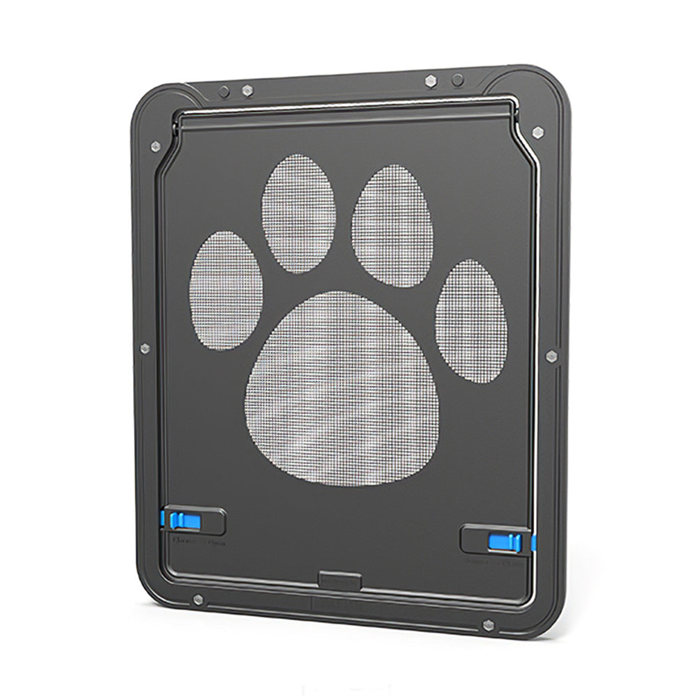 Pet Screen Door Magnetic Flap Screen Automatic Lockable Black Door For Small Cat Puppy