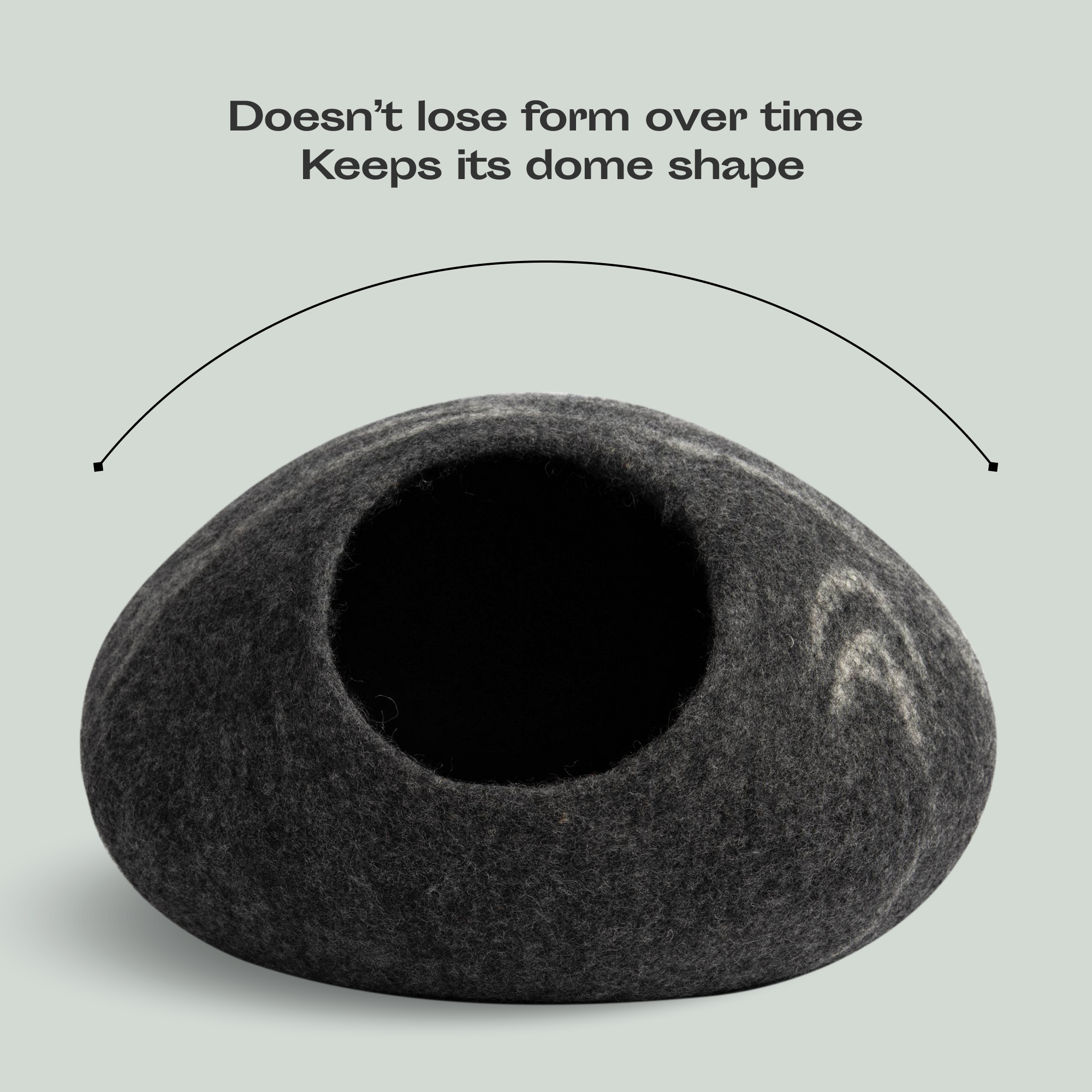 MEOWFIA Cat Bed for Medium Cats - Wool Cat Cave Bed - Dark Grey