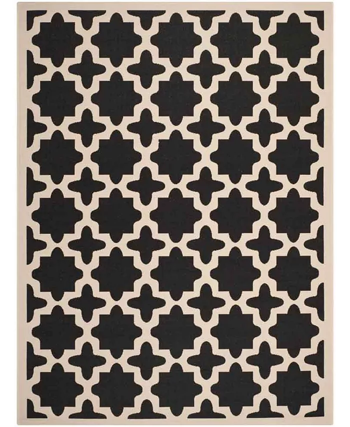 Safavieh Courtyard Black and Beige 9' x 12' Sisal Weave Outdoor Area Rug