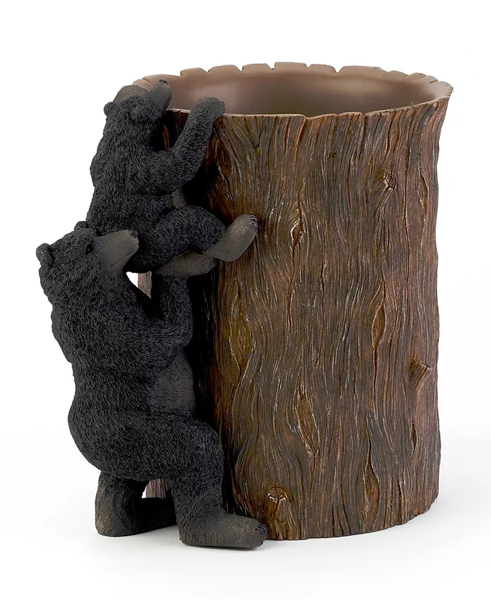 Avanti Black Bear Lodge Wastebasket