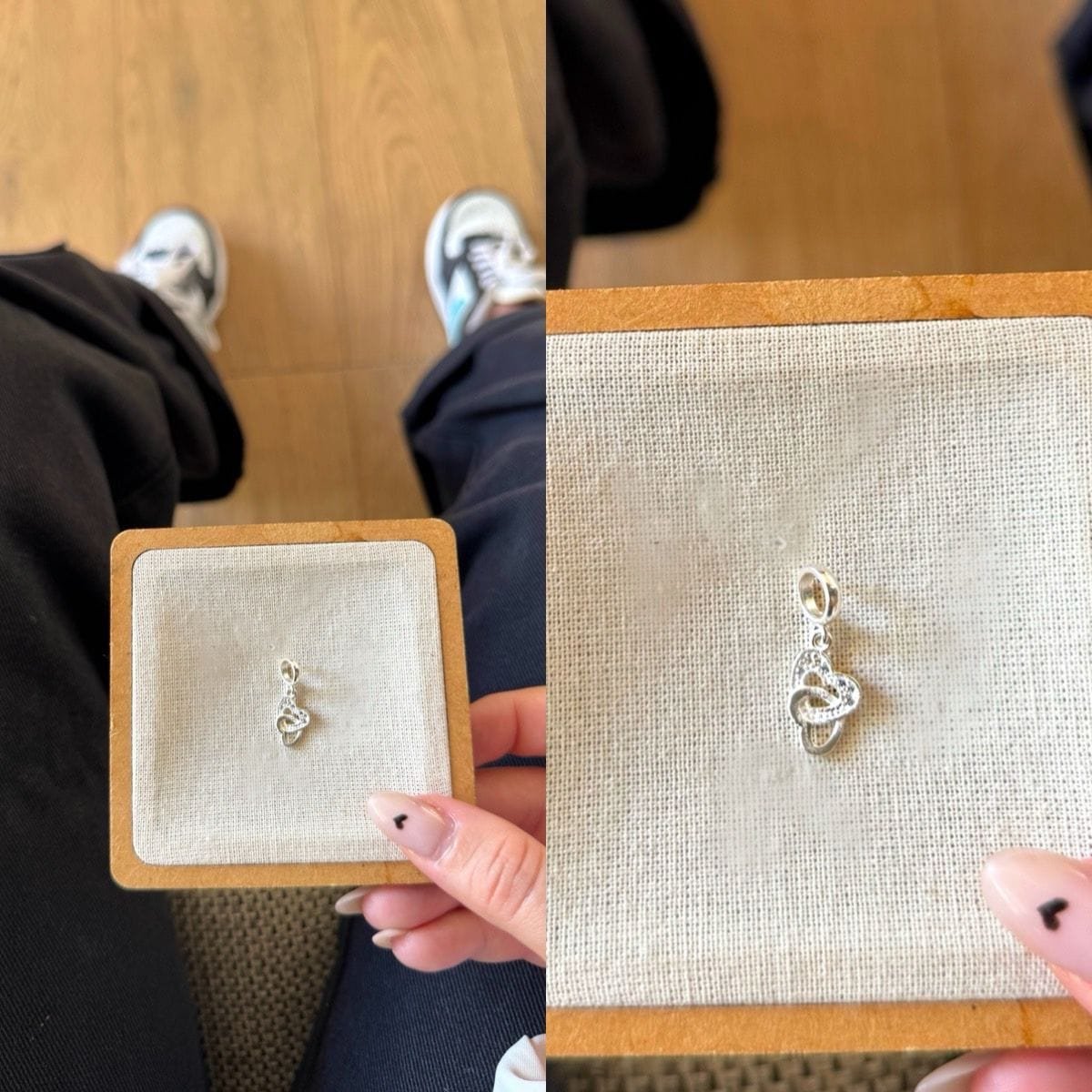 Berloque Duplo Coração (Cravejado/Liso)