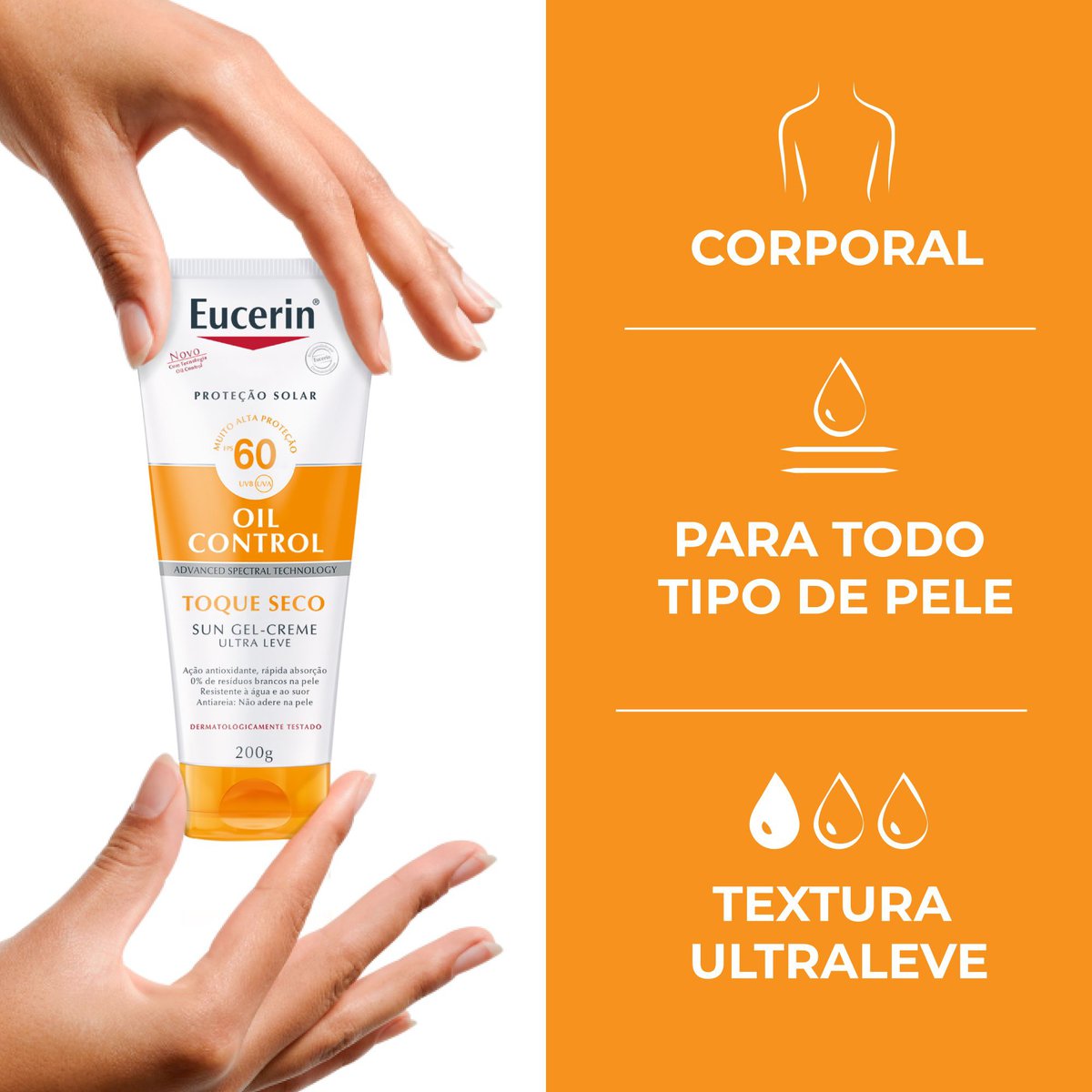 Locao Corporal FPS 60Toque Seco Eucerin Sun 200ml